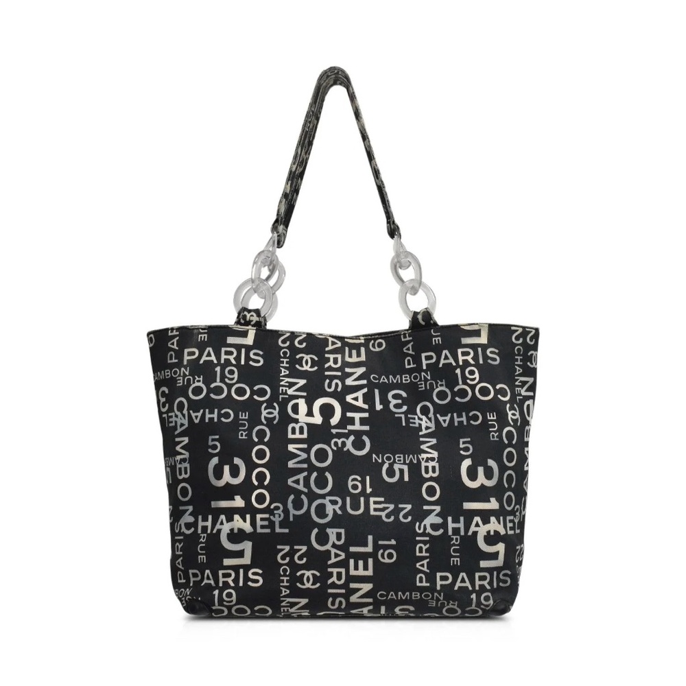 Chanel - "By Sea" - 31 Rue Cambon - Black Logo Canvas Tote Bag in Tie Dye Effect